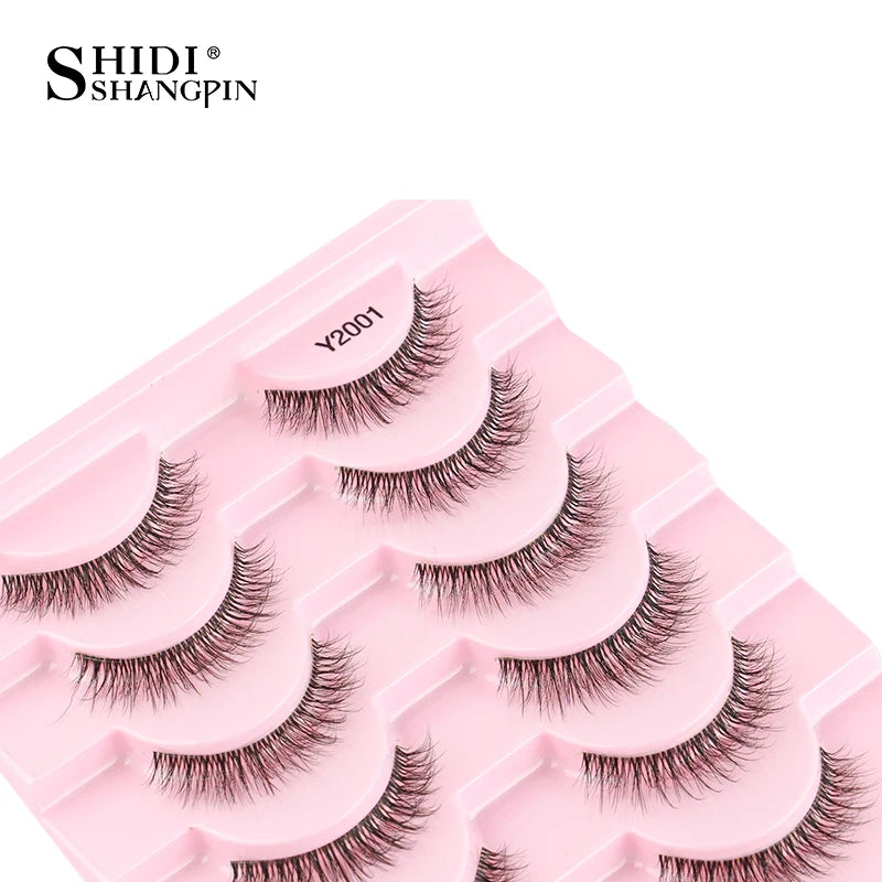 SHIDISHANGPIN 5/10Pairs False Lashes Cat Eye Eyelashes Eyelash Extension 3D Mink Half Lashes Natural Makeup faux Cils maquiagem - Blinksy